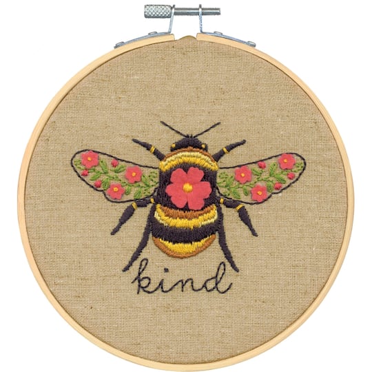 Dimensions&#xAE; 6&#x27;&#x27; Bee Kind Embroidery Kit
